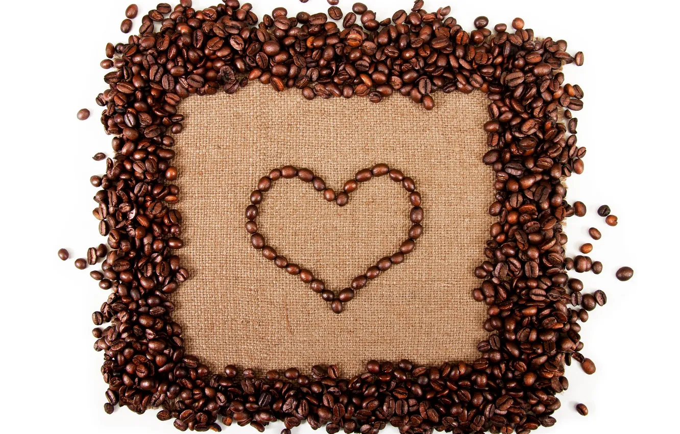 Photo wallpaper creative, coffee, heart, coffee beans