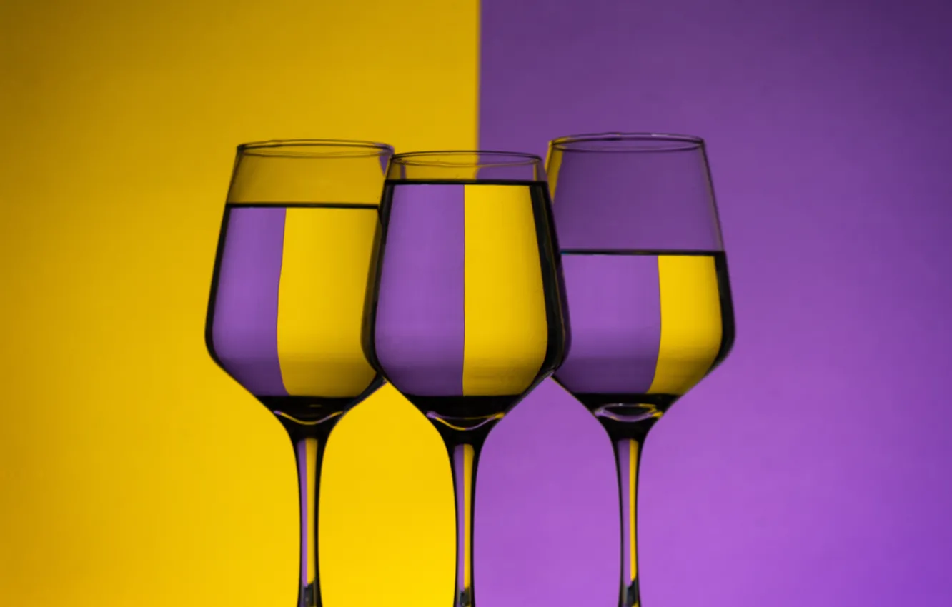 Photo wallpaper purple, style, yellow, glasses