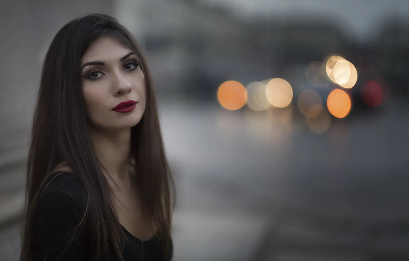 Photo wallpaper look, face, background, model, lipstick, Daniela