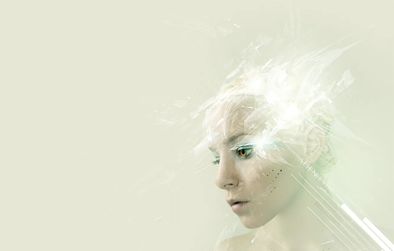 Photo wallpaper look, girl, indifference