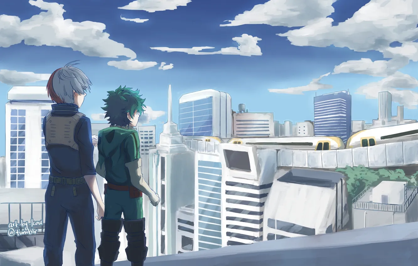 Photo wallpaper guy, Boku no Hero Academy, My hero Academy, My Hero Academia, Midori Isuku, Todoroki Shoto