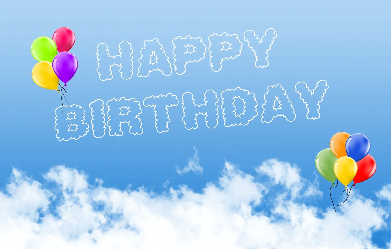 Photo wallpaper the sky, balls, birthday, Birthday