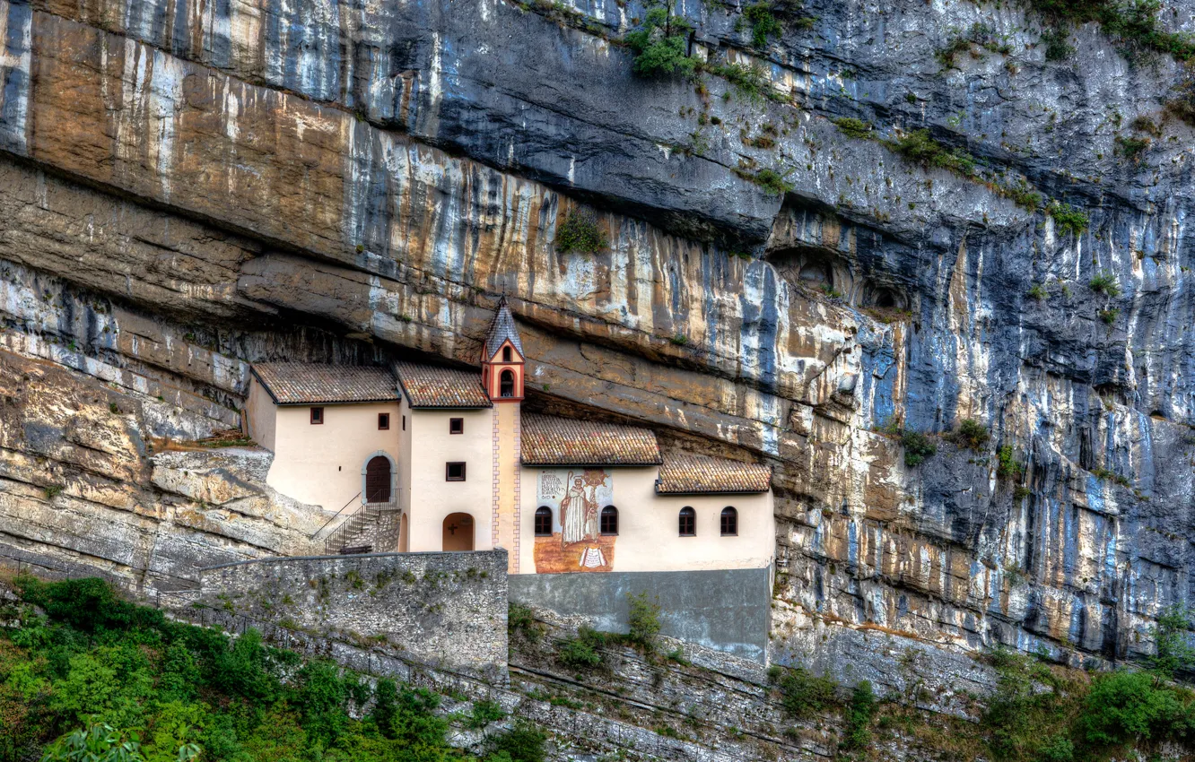 Photo wallpaper rock, nature, church, monastery