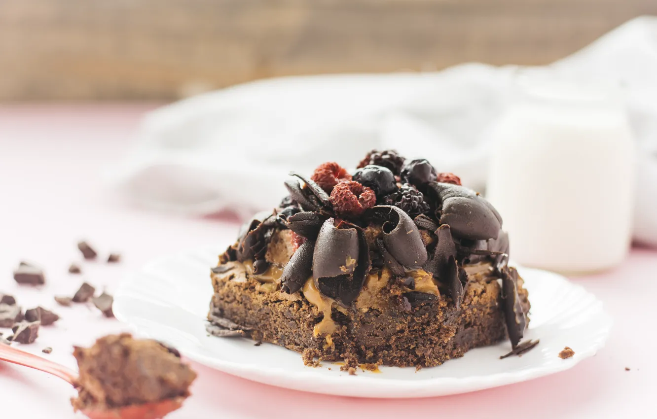 Photo wallpaper cake, cream, dessert, chocolate