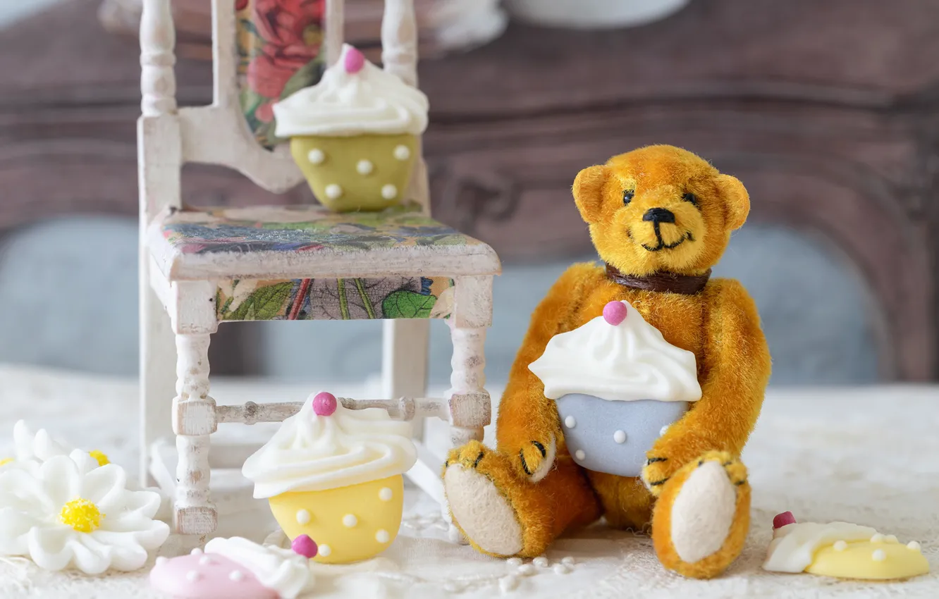 Photo wallpaper toy, cookies, bear
