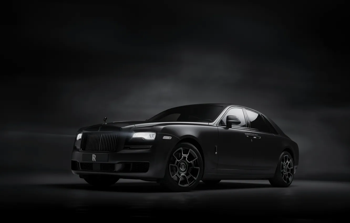 Photo wallpaper background, Rolls-Royce, Ghost, dark, Black Badge, 2019