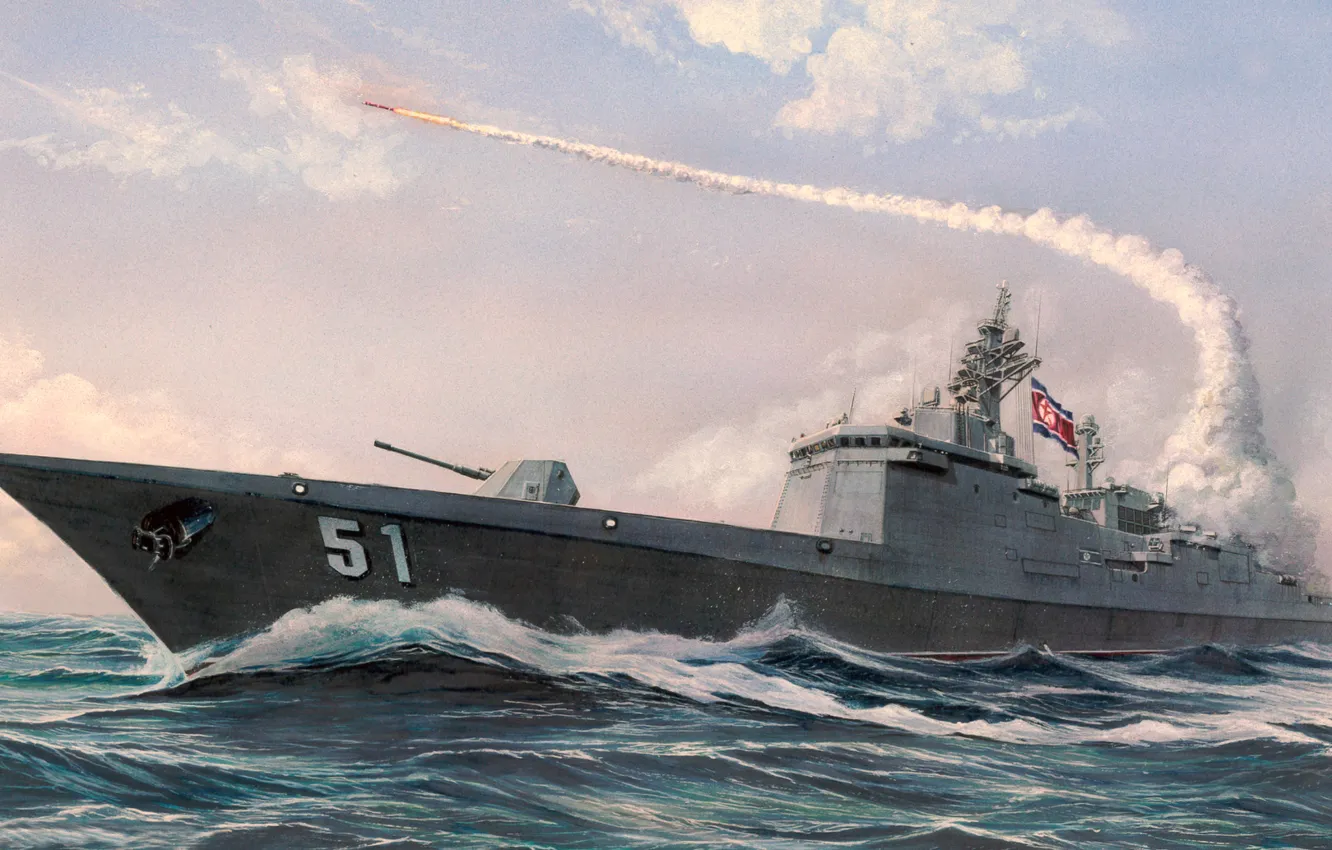 Photo wallpaper Navy, destroyer, North Korea