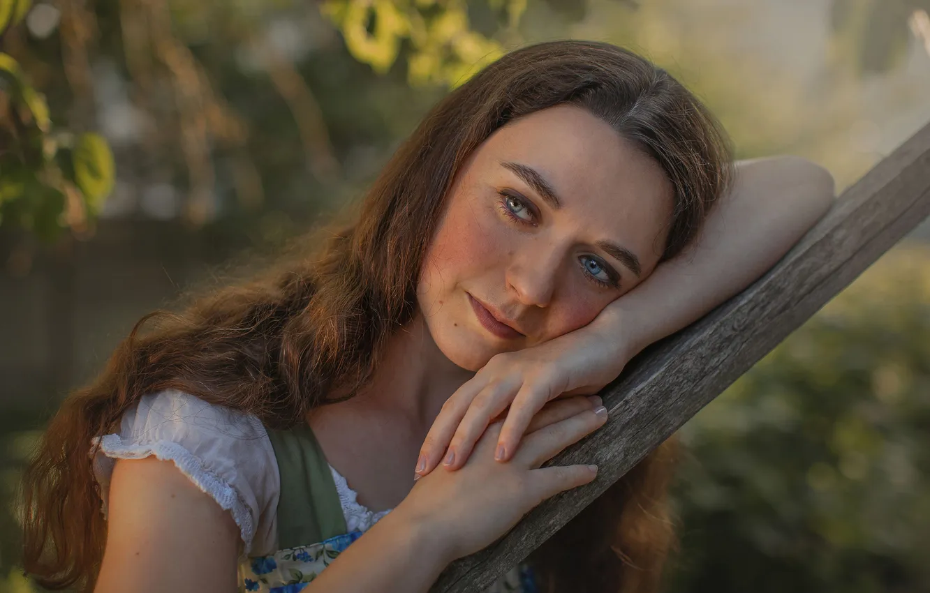 Photo wallpaper look, blue-eyed, brooding, Tatyana Shepeleva