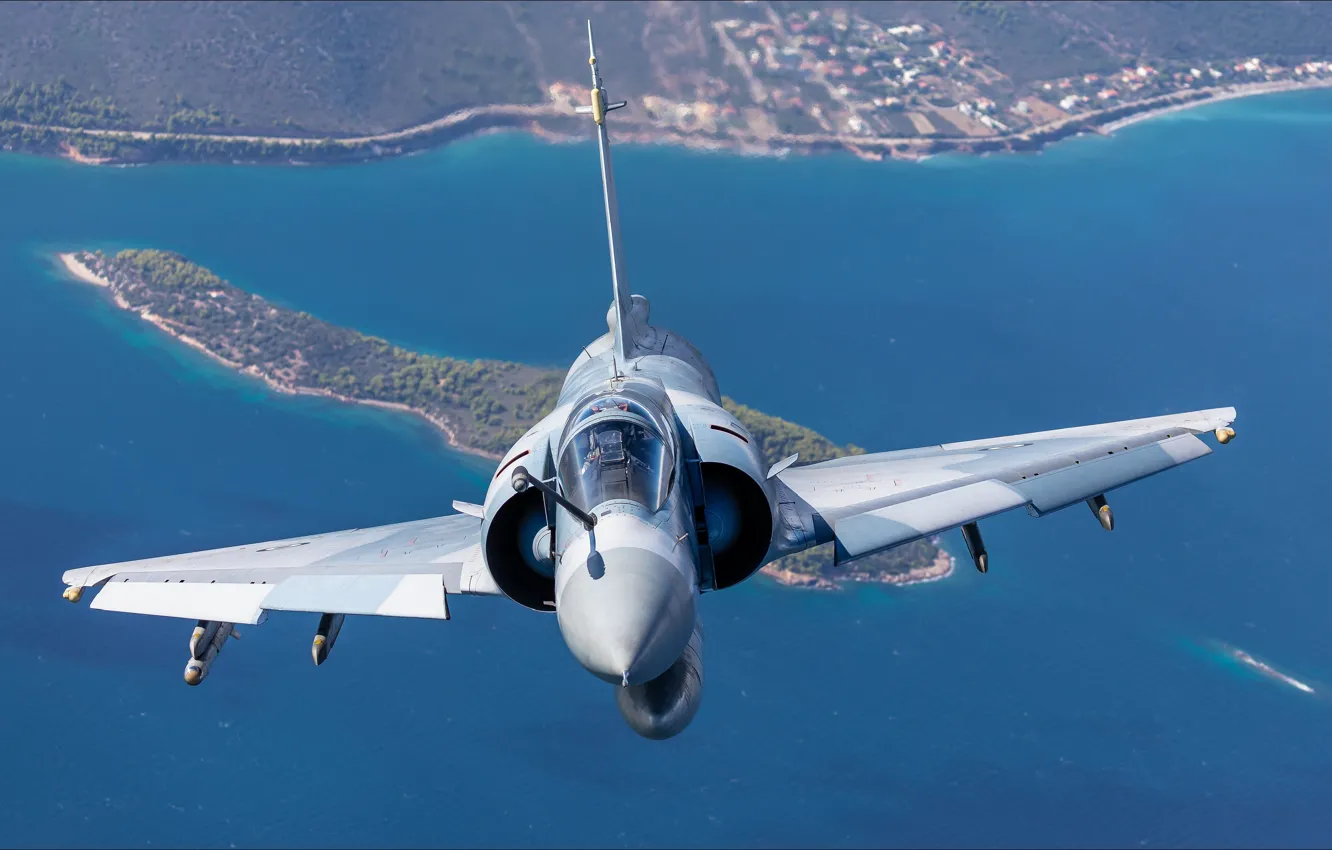 Photo wallpaper the sky, view, the plane, sky, aircraft, view, aviation, Mirage