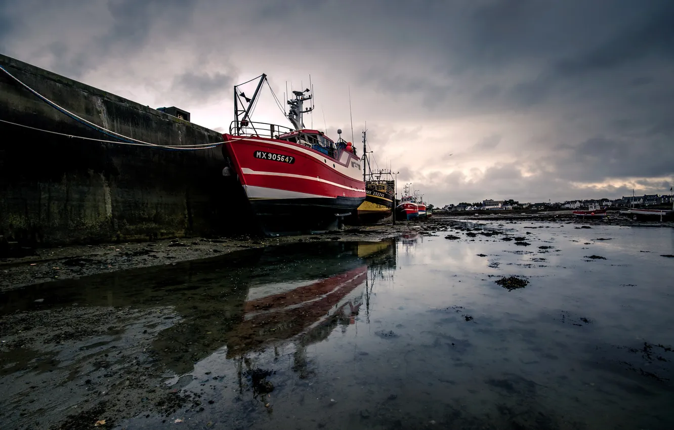 Photo wallpaper sea, water, ship, port, Britain