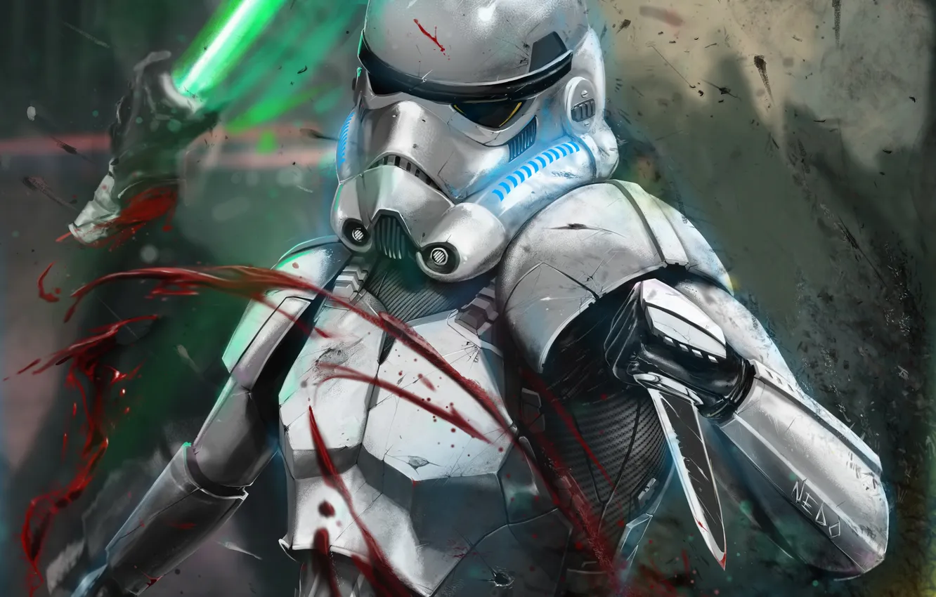 Photo wallpaper blood, Star Wars, art, attack, Star wars, NEDOJOE, shanktrooper, weapons knives