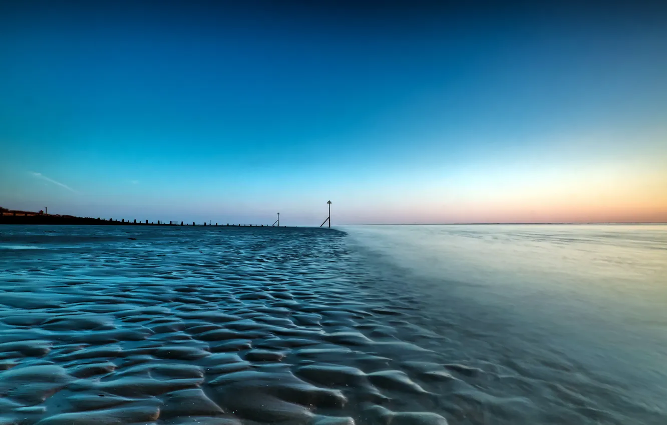 Photo wallpaper sea, landscape, sunset