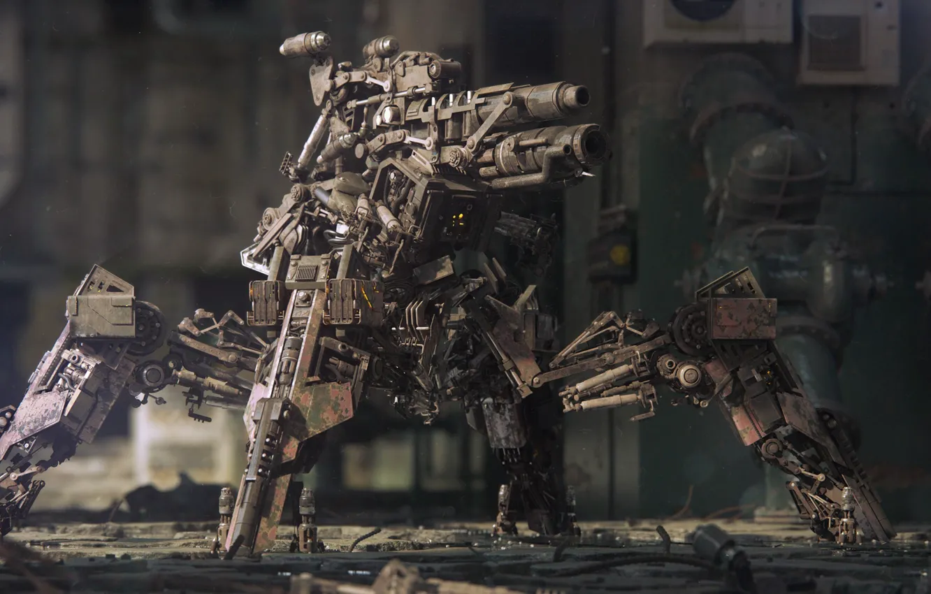 Photo wallpaper fiction, robot, mechanics, mehadroyd