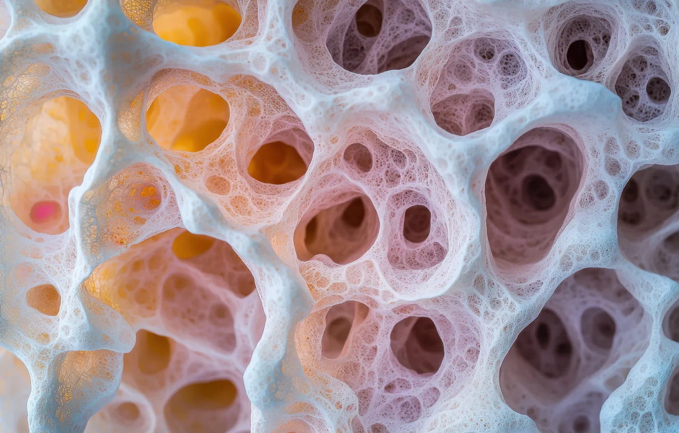 Photo wallpaper abstraction, structure, hole, abstract background, fungus, AI art, neural network