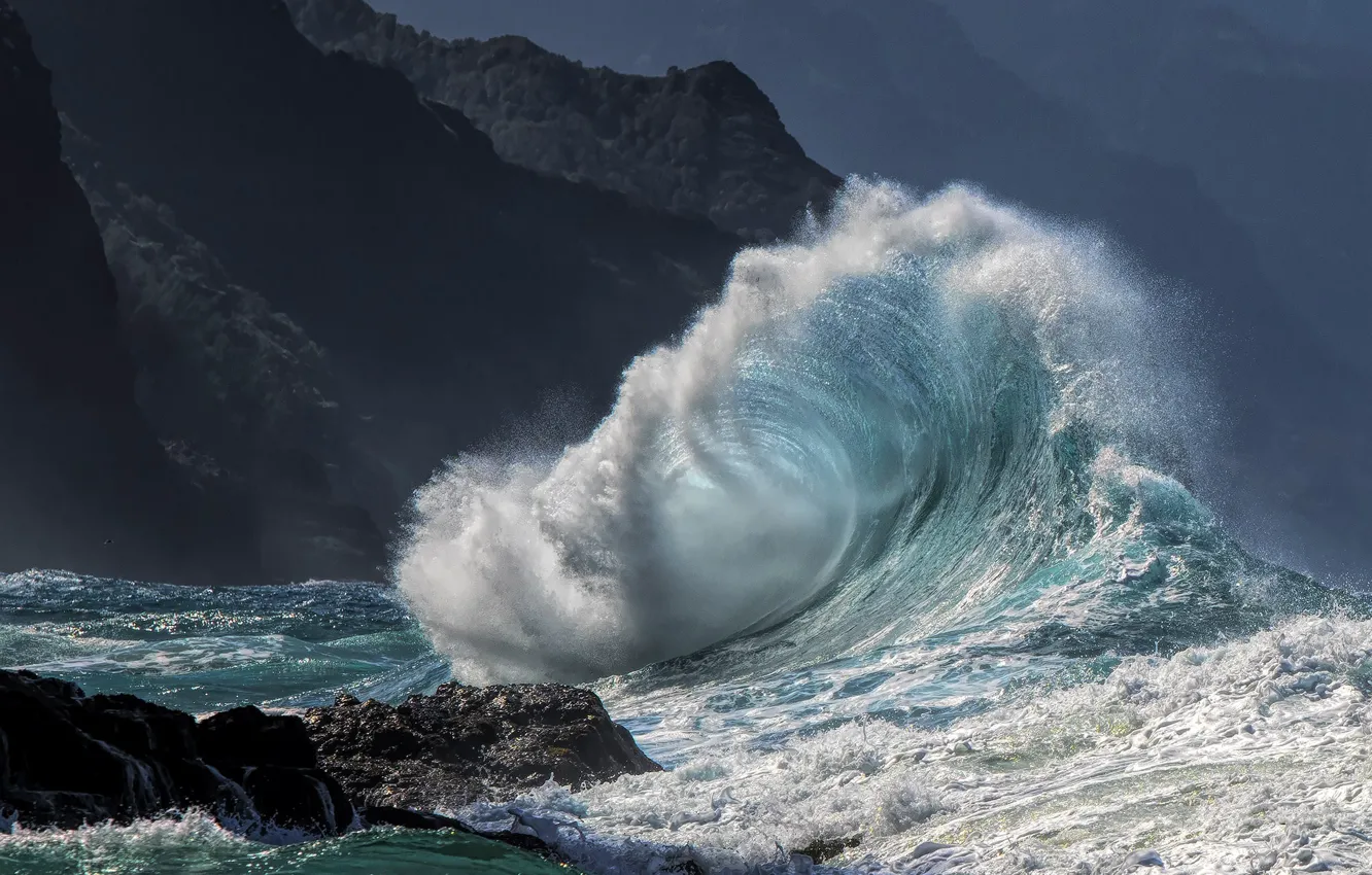 Photo wallpaper wave, nature, element, beauty