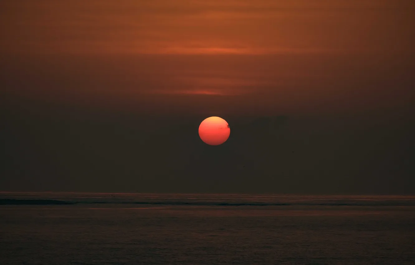 Photo wallpaper sea, sunset, the moon, Saudi Arabia, Farasan Island