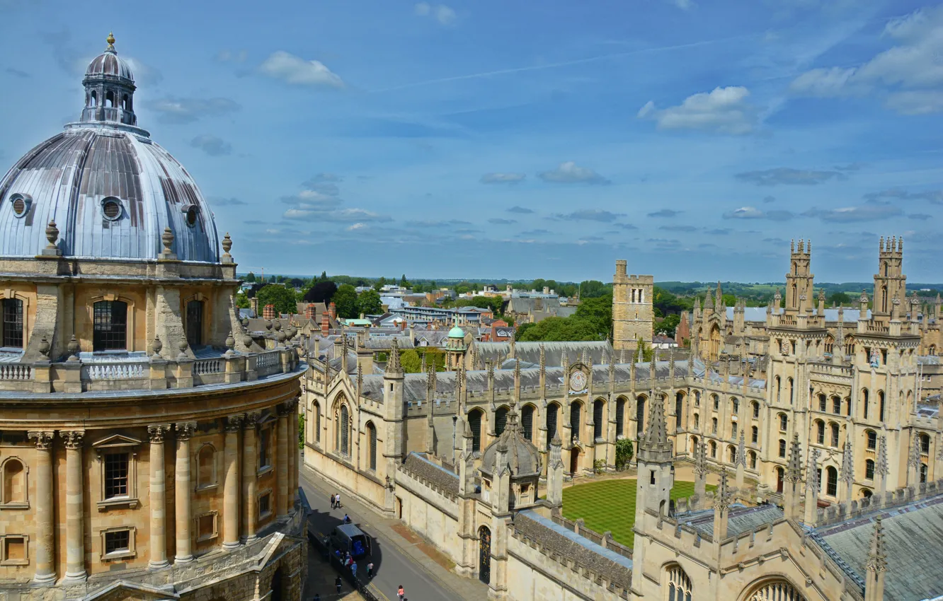 Photo wallpaper England, panorama, architecture, panorama, England, architecture, United Kingdom, Oxford