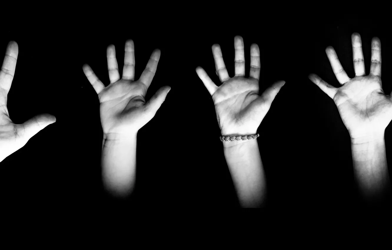 Photo wallpaper shadow, hands, family