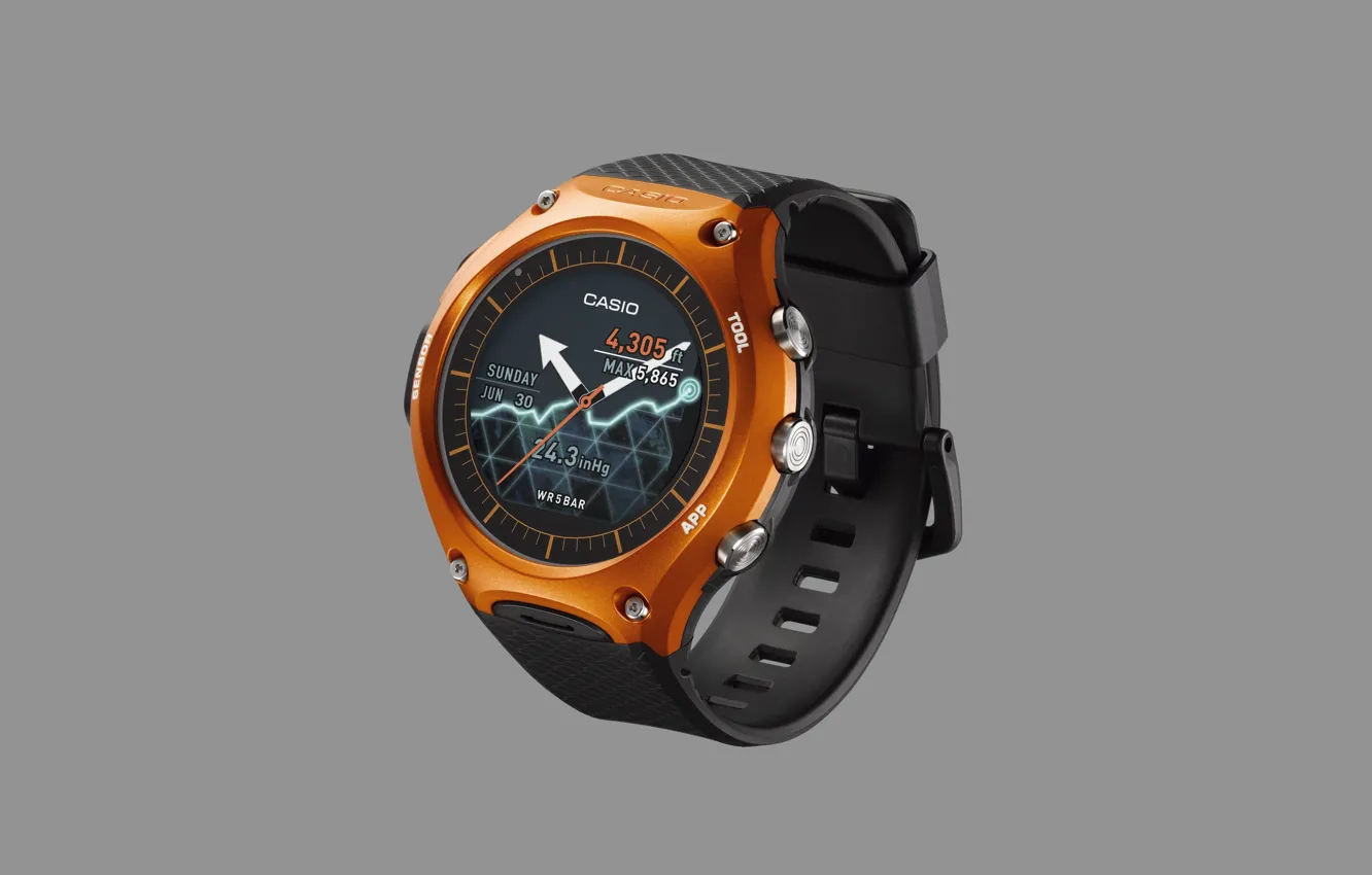 Photo wallpaper smartwatch, Casio Smart Outdoor Watch WSD-F1, Cassio