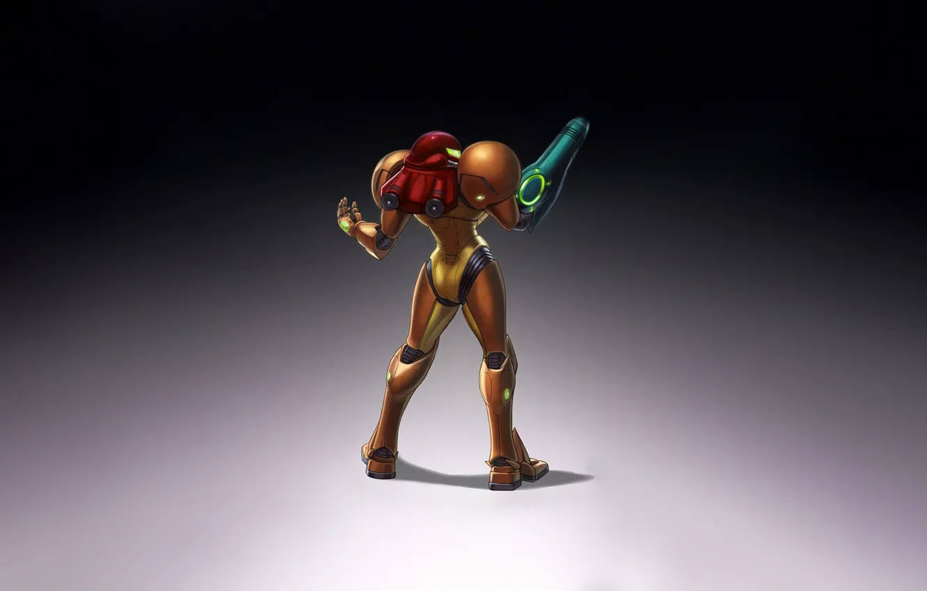 Photo wallpaper fantasy, style, art, Illustration, Minimalism, Samus Aran, Samus, Character