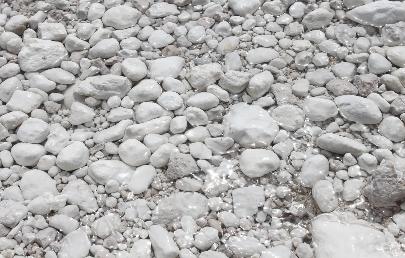 Photo wallpaper white, water, macro, stones, Shine