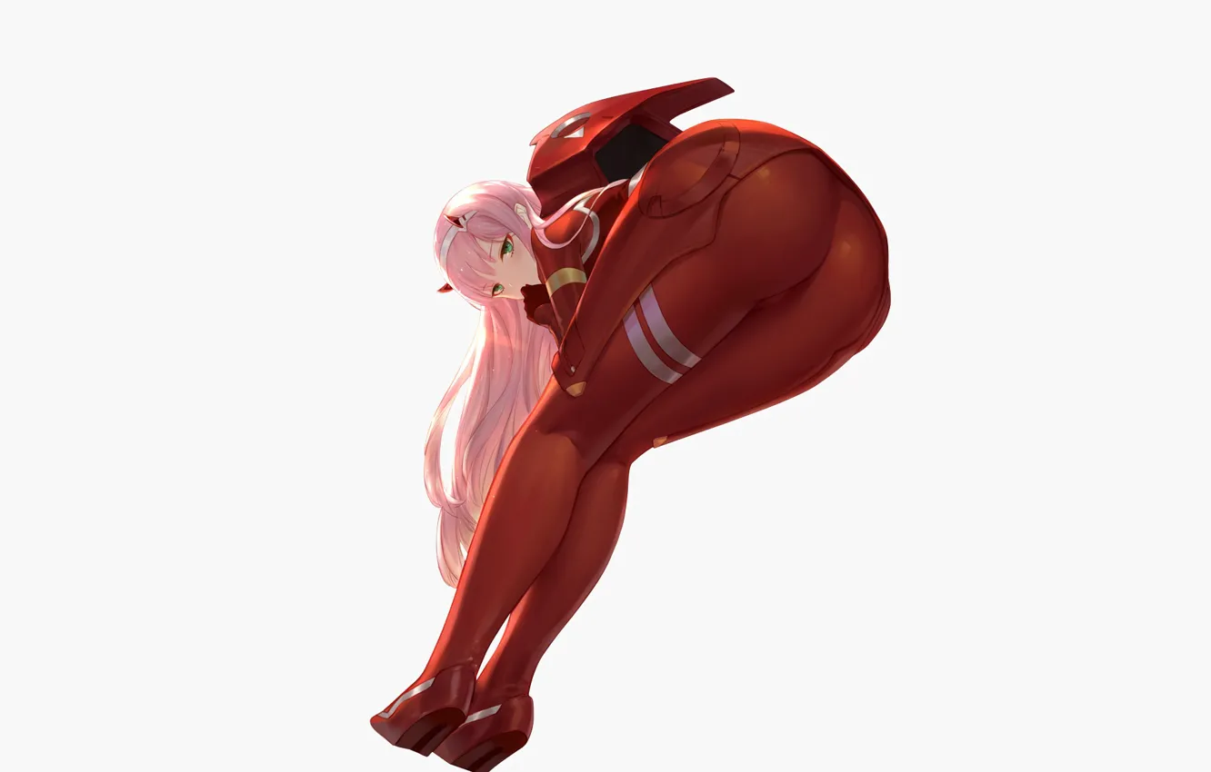 Photo wallpaper red suit, 002, Darling in the FranXX, Cute in France, Zero Two