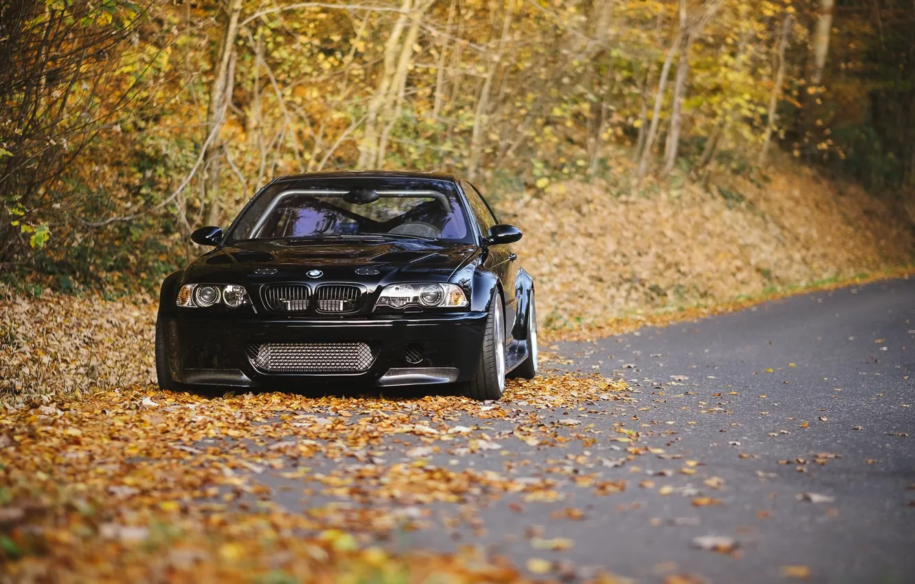 Photo wallpaper Black, Autumn, E46, Supercharged, M3