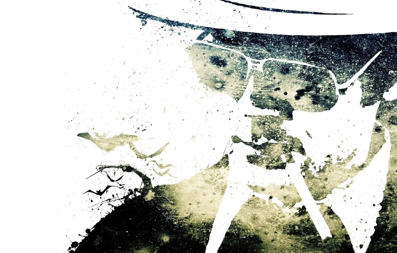 Photo wallpaper hat, glasses, cigarette, male