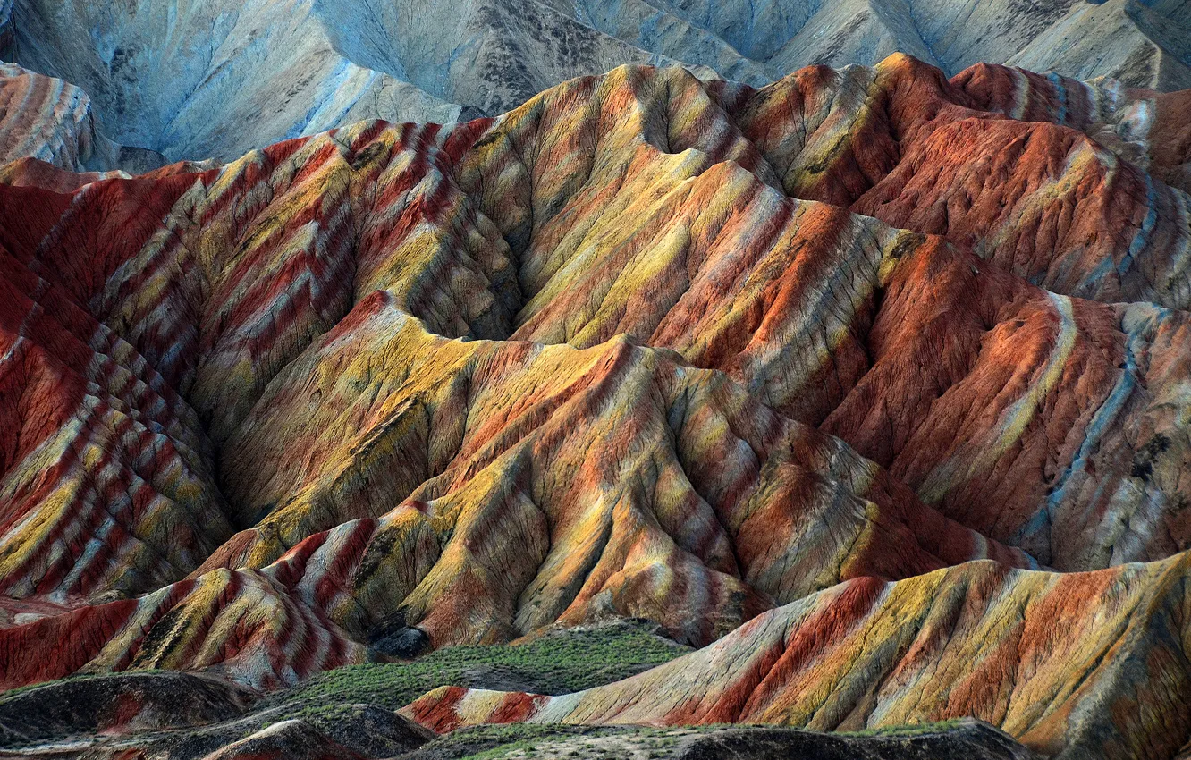 Photo wallpaper nature, hills, China, precipitation, Danxia Landform