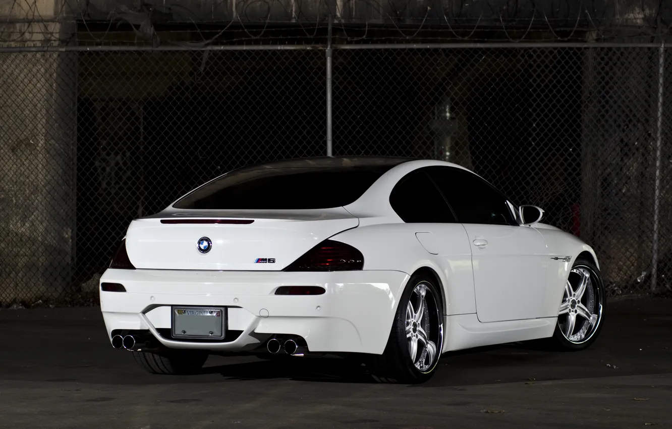 Photo wallpaper bmw, BMW, white, back, e63, carbon fiber roof, sportivnoe coupe