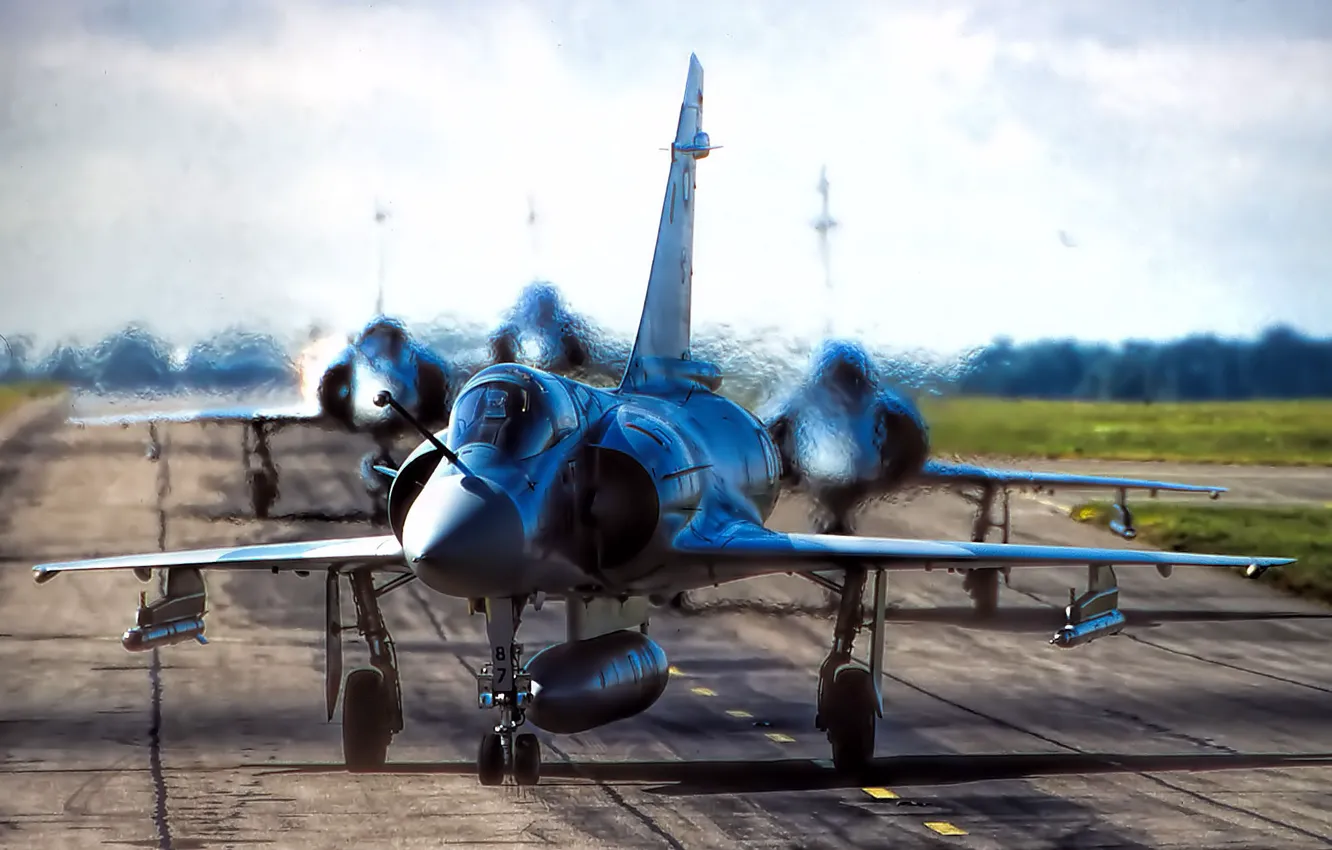 Photo wallpaper fighter, the airfield, multipurpose, Dassault, Mirage 2000, Mirage 2000