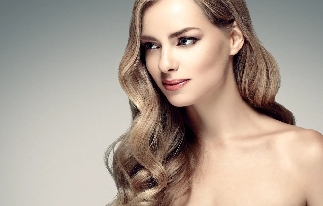 Photo wallpaper girl, face, portrait, hands, makeup, ring, hairstyle, profile