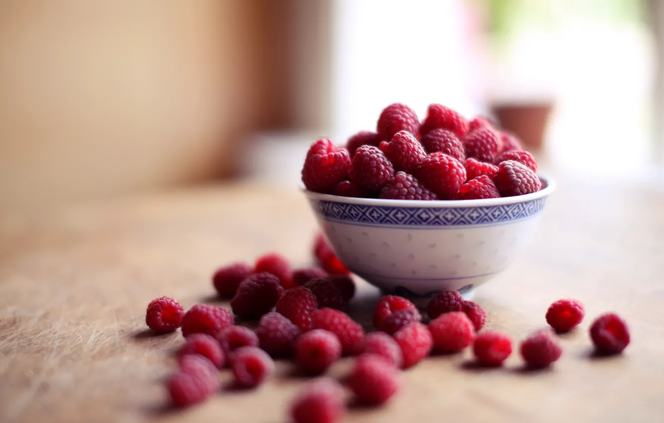 Photo wallpaper berries, raspberry, background, widescreen, Wallpaper, food, plate, wallpaper