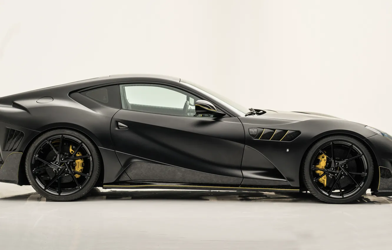 Photo wallpaper Ferrari, supercar, side view, Mansory, Superfast, 812, 2019, Stallone Black