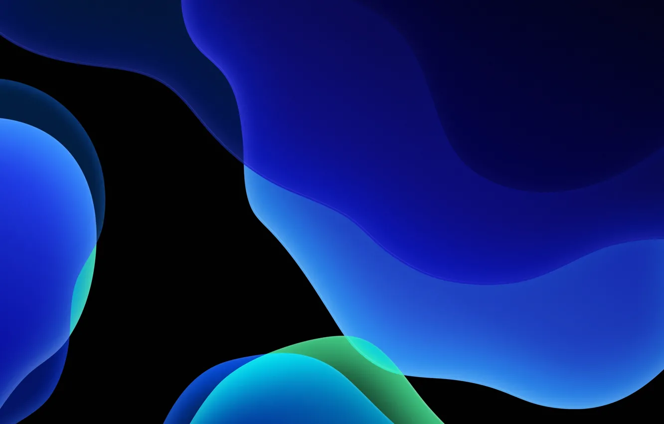 Photo wallpaper dark, blue, background, iOS 13