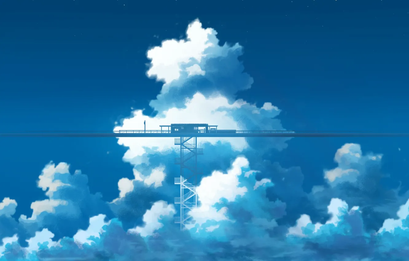 Photo wallpaper the sky, clouds, station, K.Hati