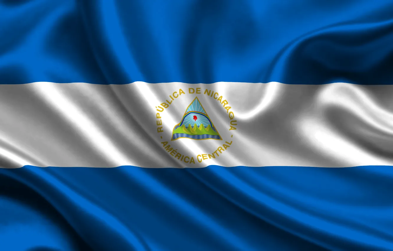 Photo wallpaper White, Flag, Blue, Coat of arms, Texture, Flag, Nicaragua, Nicaragua