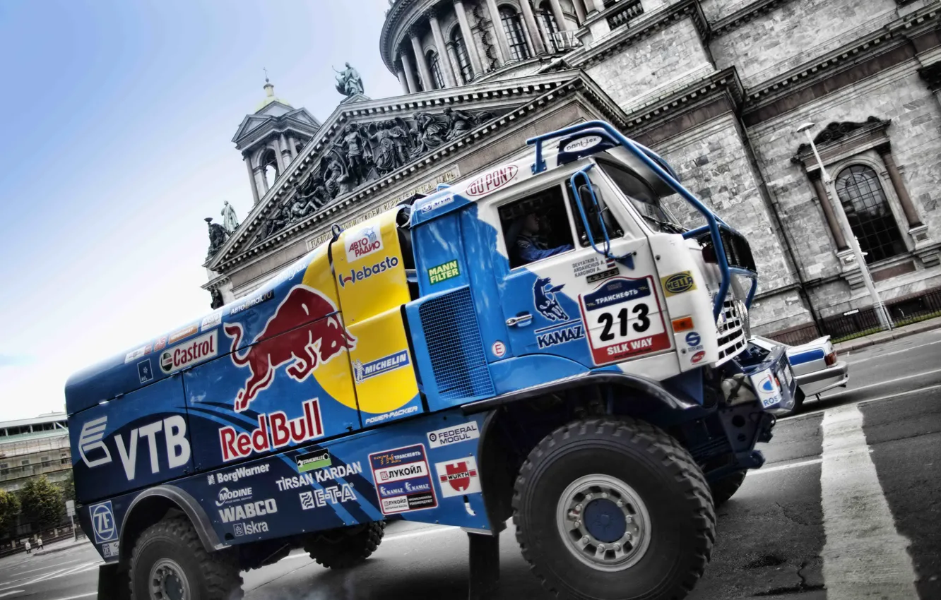 Photo wallpaper rally, rally, KAMAZ, kamaz, red bull, silk road, silk way