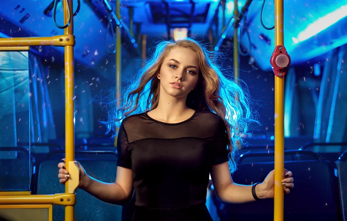 Photo wallpaper look, girl, hair, blonde, bus, Kate, Alexander Alferov