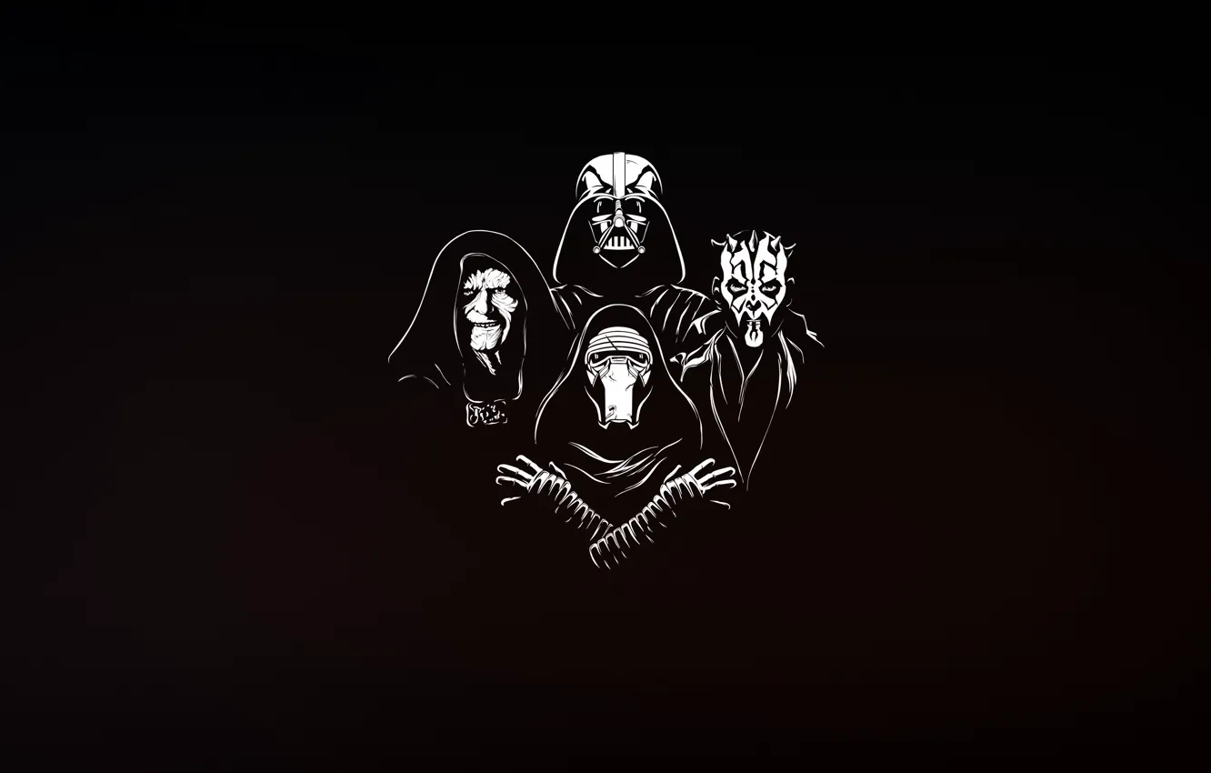 Photo wallpaper background, figure, minimalism, Star Wars, art, Darth Maul, Darth Vader, Darth Vader