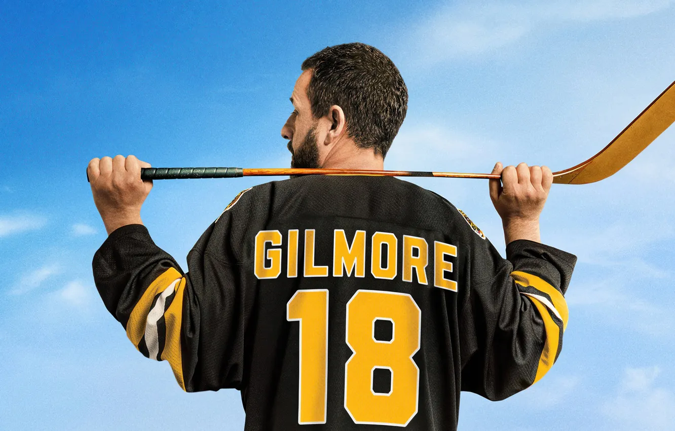 Photo wallpaper sport, t-shirt, stick, poster, Comedy, Adam Sandler, Adam Sandler, Lucky Gilmore 2