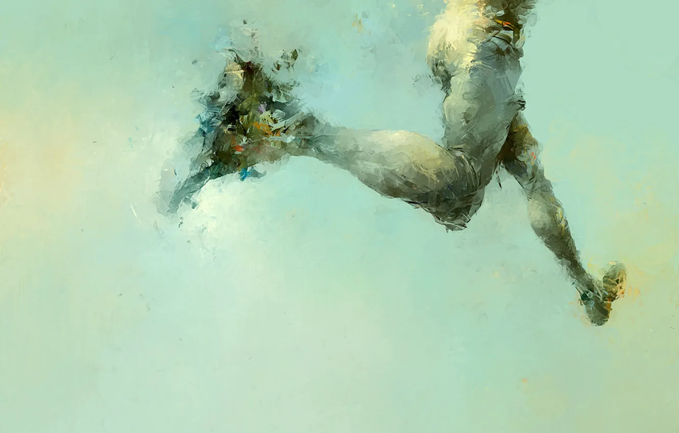 Photo wallpaper feet, figure, running