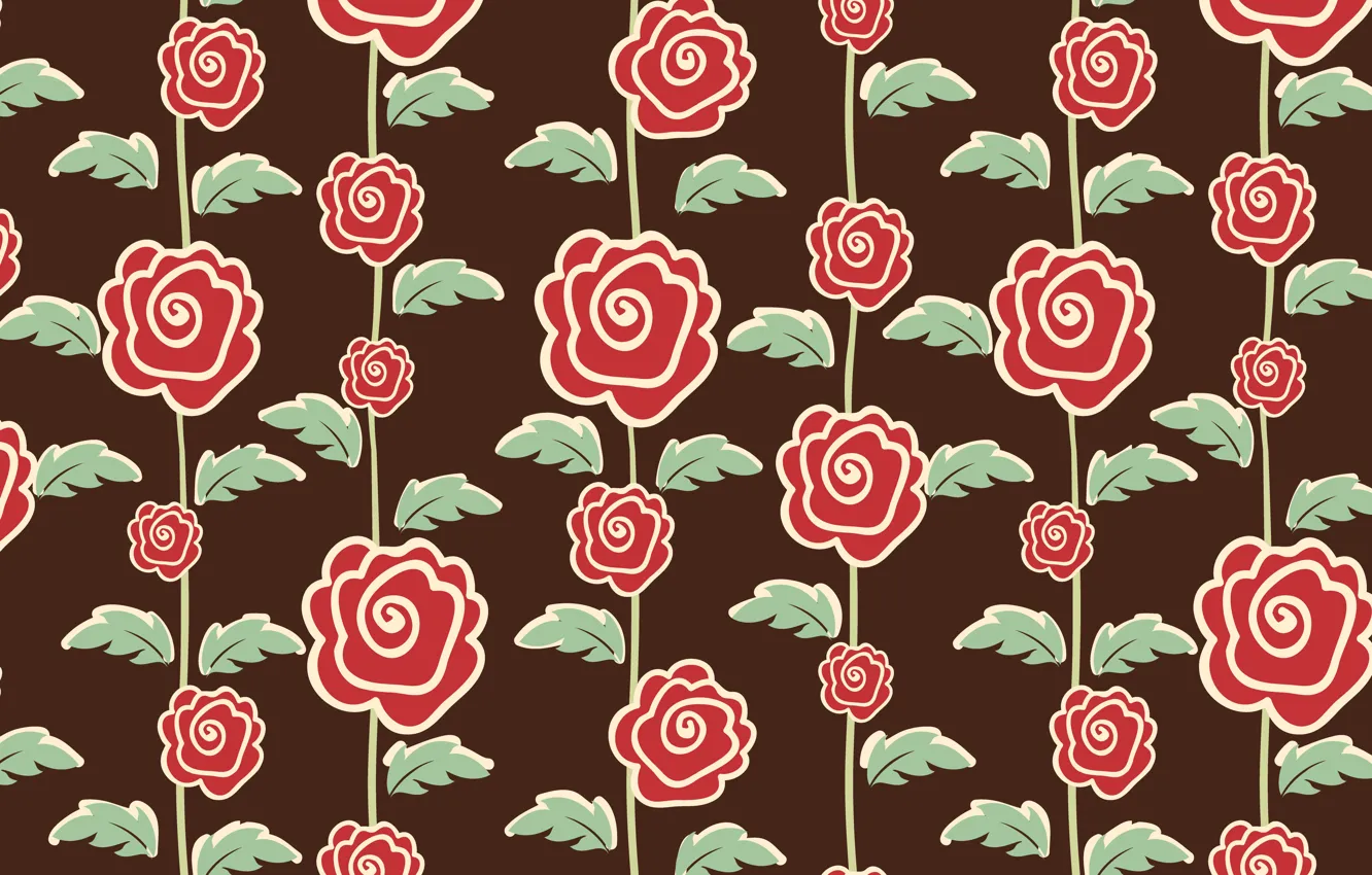 Photo wallpaper flowers, roses, texture, brown background