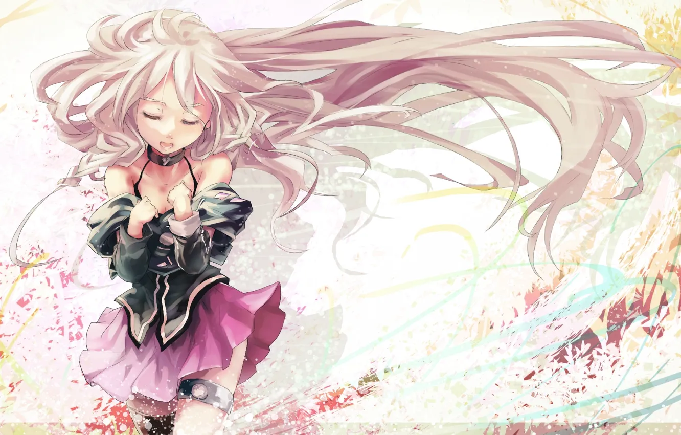 Photo wallpaper girl, skirt, stockings, Vocaloid, solo