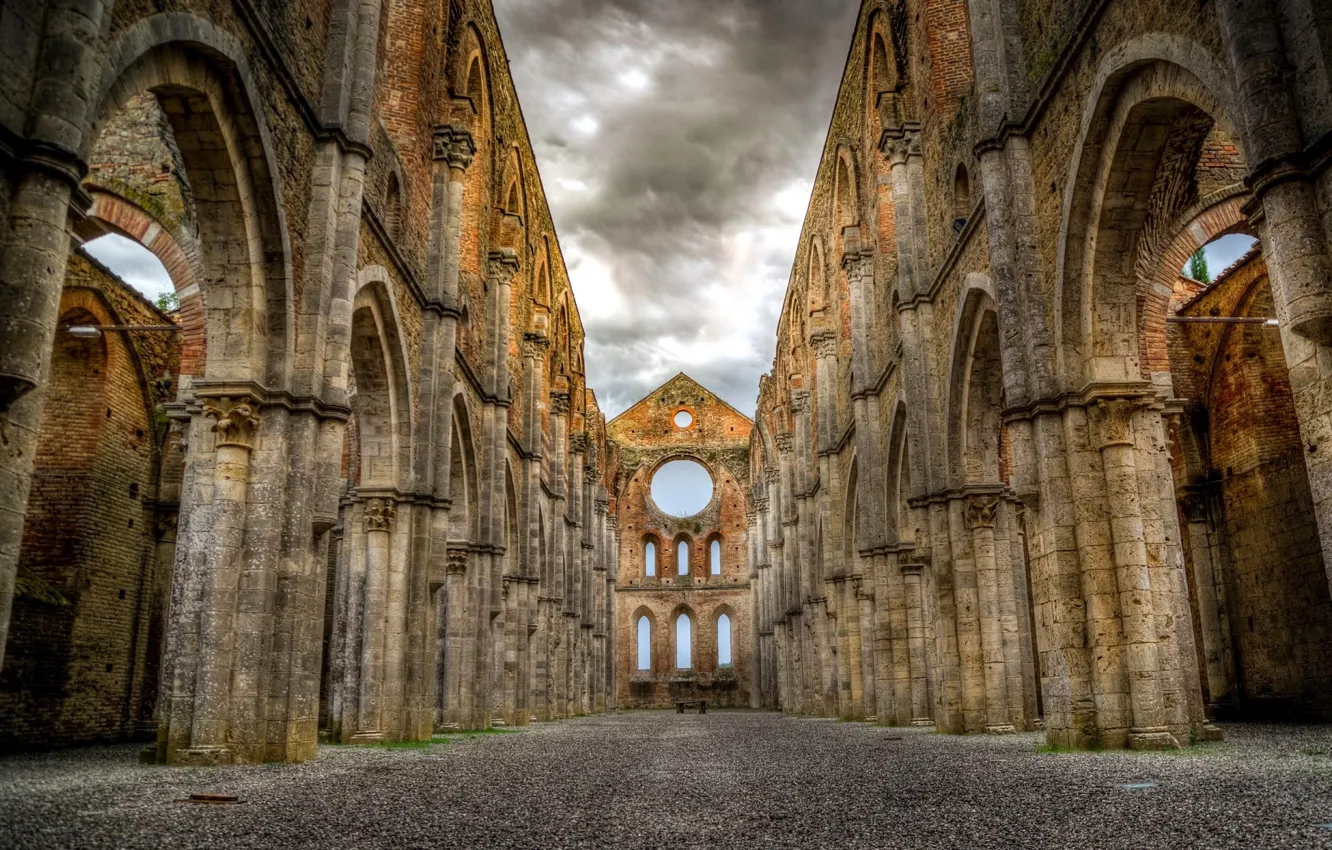 Photo wallpaper pass, structure, Abbey