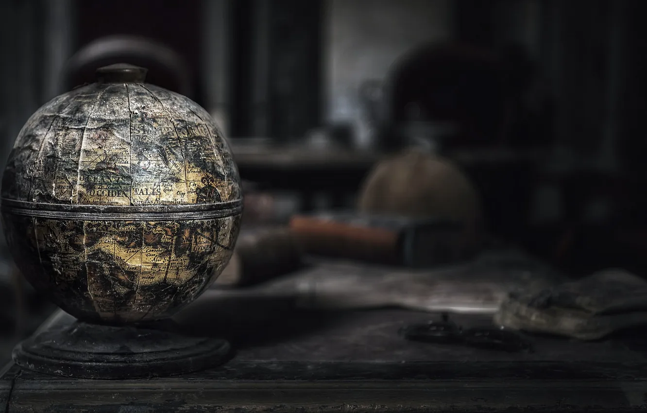 Photo wallpaper table, background, globe
