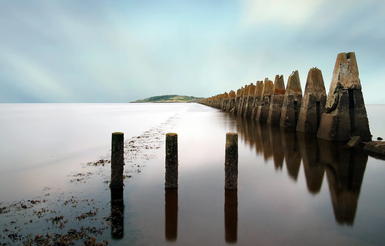 Photo wallpaper sea, landscape, support