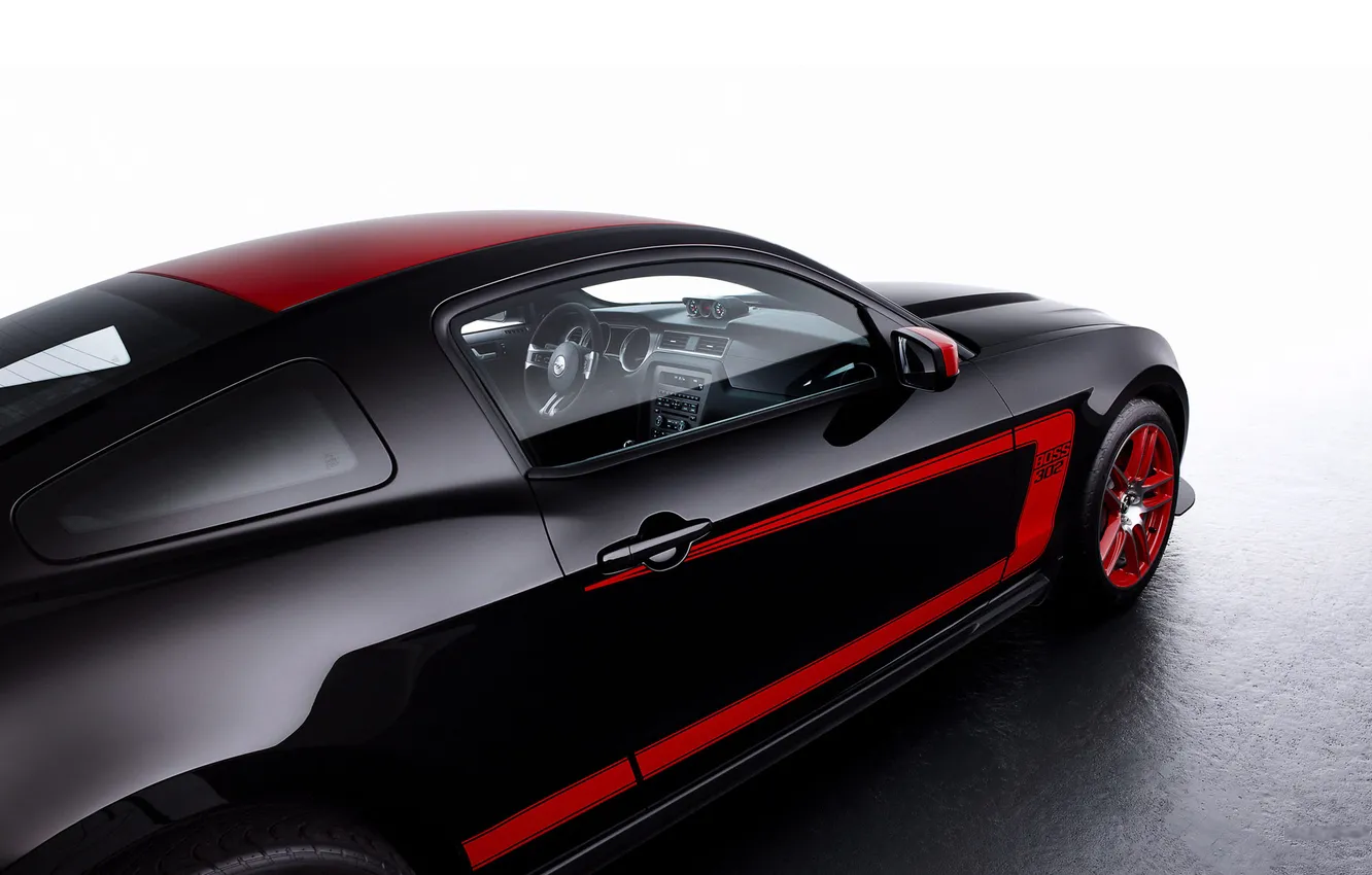 Photo wallpaper red, Mustang, drives, salon, Boss