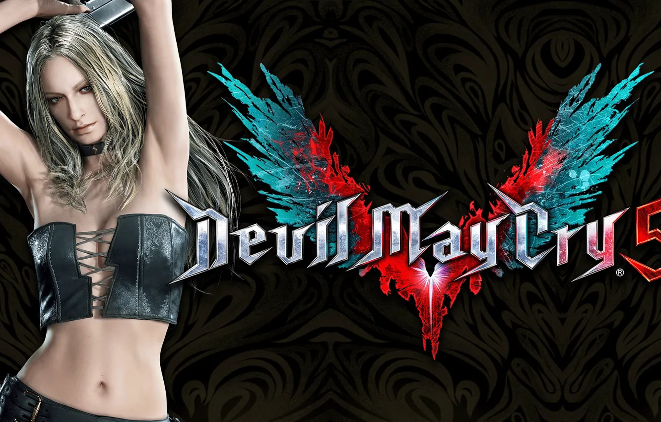 Photo wallpaper girl, gun, the game, blonde, character, Devil May Cry, Devil May Cry 5