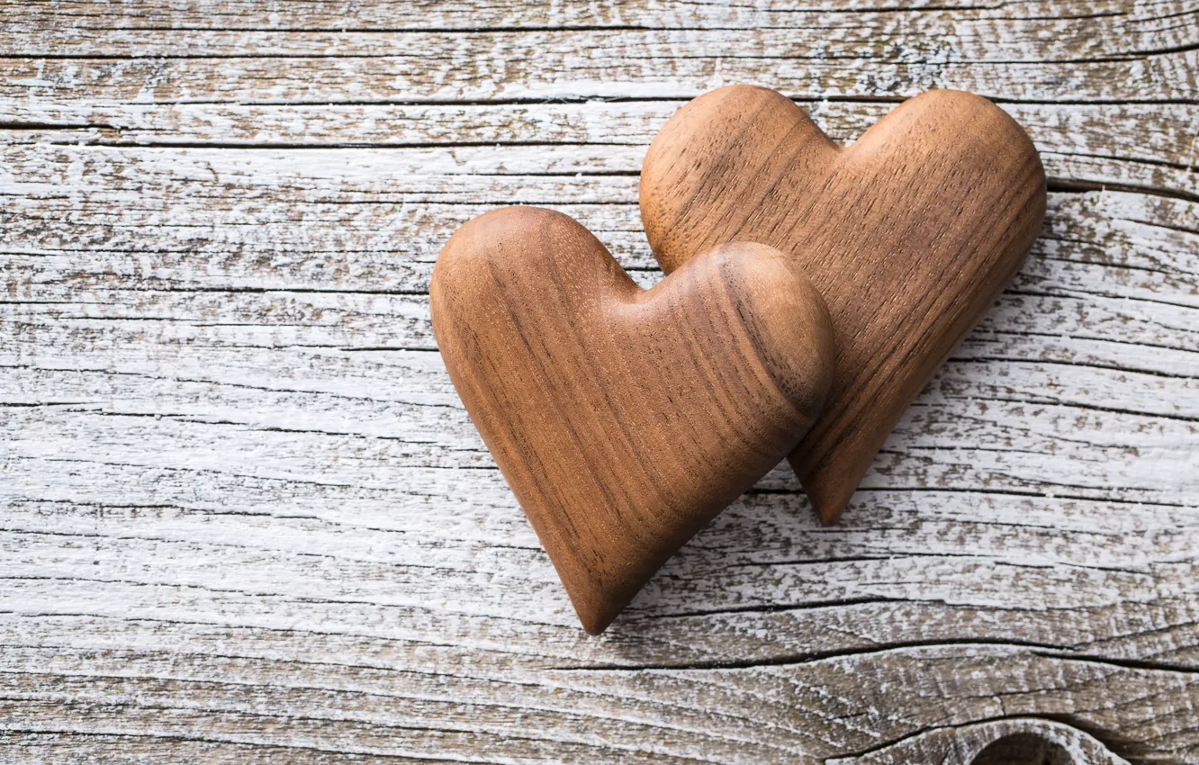 Photo wallpaper hearts, love, wood, romantic, hearts, wooden, valentine's day